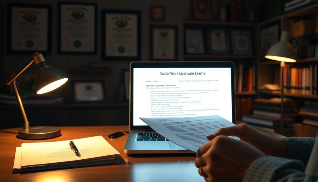 social work licensure exam criteria